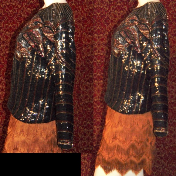 JUDITH ANN CREATIONS INC Sequin blouse S 💥 - Picture 6 of 9